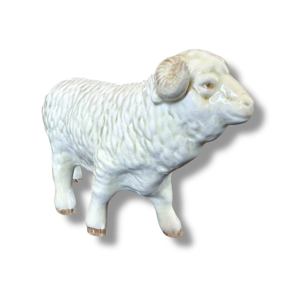 Vintage Goebel Curled Horn Ram West Germany Porcelain Figurine Model‎ 1077 NOS